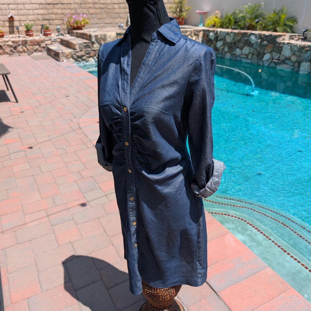 Denim Button-Up Dress